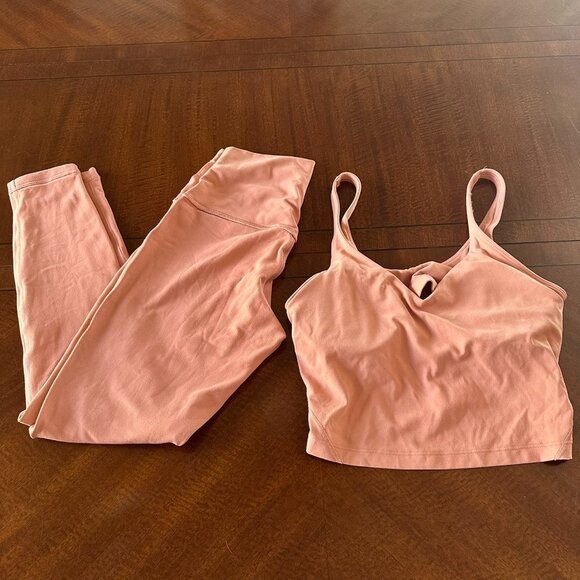 lululemon athletica Tops - Lululemon Women’s Leggings & Tank Top Set – Peach – Size 8 (Top + Leggings)